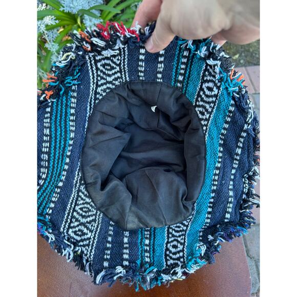 Made in Nepal Handmade Hemp Patchwork BOHO Hippie Hat Womens One Size - Picture 6 of 7